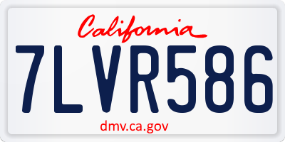 CA license plate 7LVR586