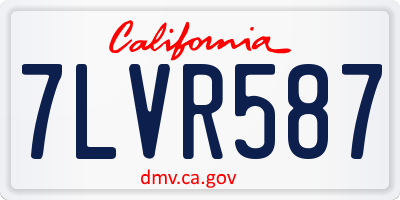 CA license plate 7LVR587