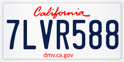CA license plate 7LVR588