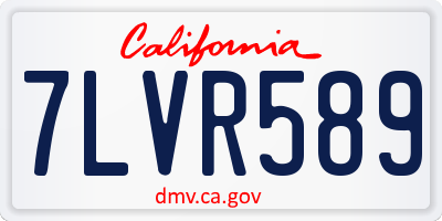 CA license plate 7LVR589