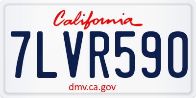 CA license plate 7LVR590