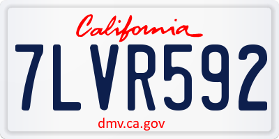 CA license plate 7LVR592