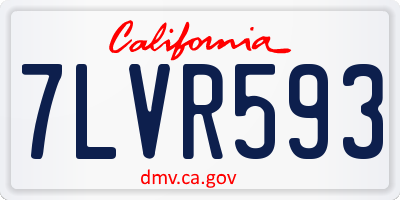CA license plate 7LVR593