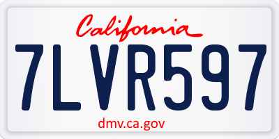 CA license plate 7LVR597