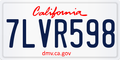 CA license plate 7LVR598