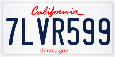 CA license plate 7LVR599