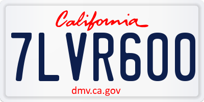 CA license plate 7LVR600