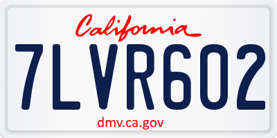 CA license plate 7LVR602