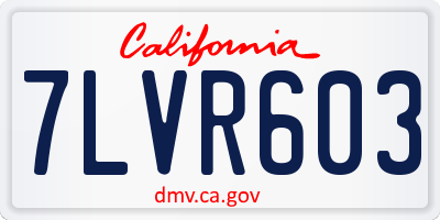 CA license plate 7LVR603