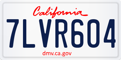 CA license plate 7LVR604