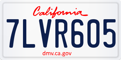 CA license plate 7LVR605