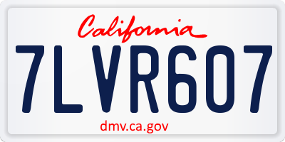 CA license plate 7LVR607