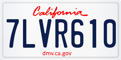 CA license plate 7LVR610