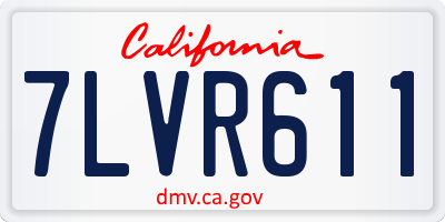 CA license plate 7LVR611