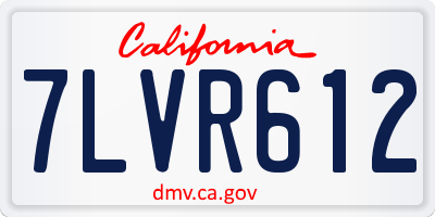 CA license plate 7LVR612