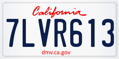 CA license plate 7LVR613