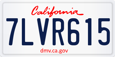 CA license plate 7LVR615