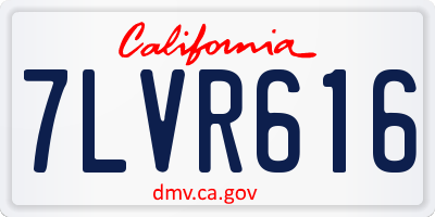CA license plate 7LVR616