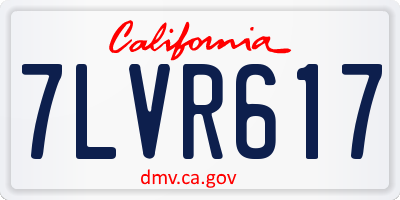 CA license plate 7LVR617