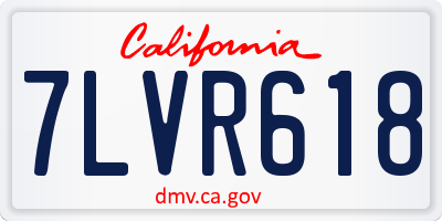 CA license plate 7LVR618