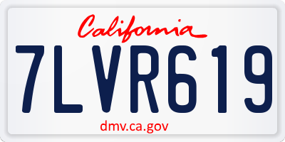 CA license plate 7LVR619