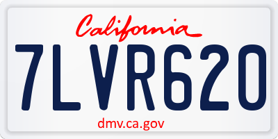CA license plate 7LVR620