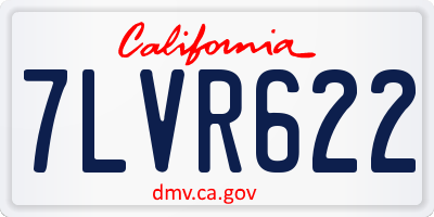 CA license plate 7LVR622
