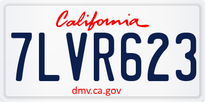 CA license plate 7LVR623