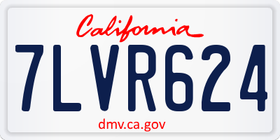 CA license plate 7LVR624