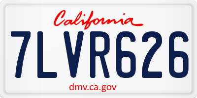 CA license plate 7LVR626