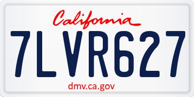 CA license plate 7LVR627