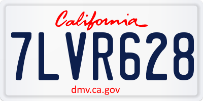 CA license plate 7LVR628