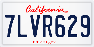 CA license plate 7LVR629