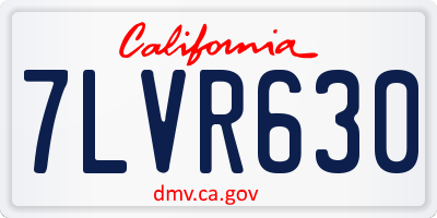 CA license plate 7LVR630