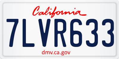 CA license plate 7LVR633
