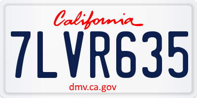 CA license plate 7LVR635