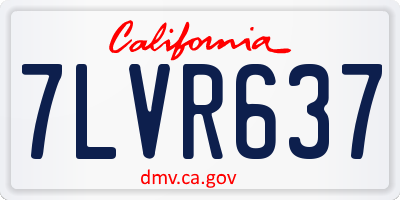 CA license plate 7LVR637