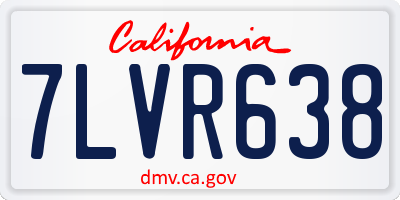 CA license plate 7LVR638