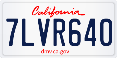 CA license plate 7LVR640
