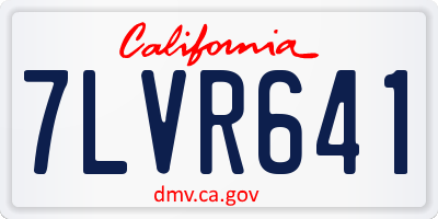 CA license plate 7LVR641