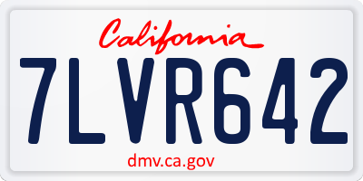 CA license plate 7LVR642