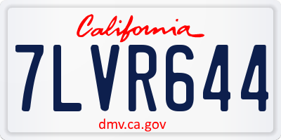 CA license plate 7LVR644