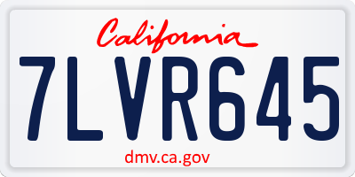 CA license plate 7LVR645