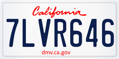 CA license plate 7LVR646