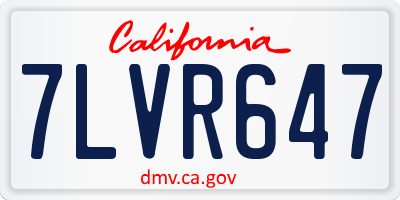 CA license plate 7LVR647