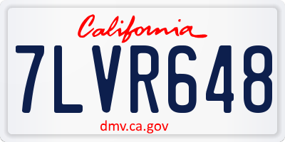 CA license plate 7LVR648
