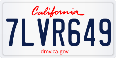 CA license plate 7LVR649