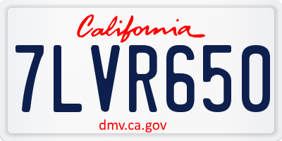 CA license plate 7LVR650