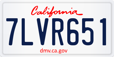 CA license plate 7LVR651