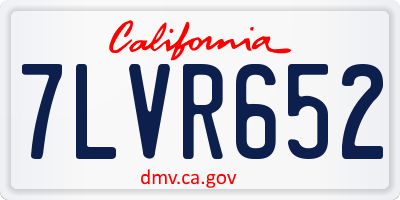 CA license plate 7LVR652